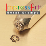 SUN Design Metal Stamp 6 mm  ImpressArt Design, Sun with Rays from the Space and Beyond, Great Hand Stamp for Metal Jewelry Blanks