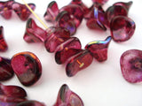 Three Petal Flower COATED VIOLET AB 12mm x 10mm, Czech Glass Beads Qty 12 Pressed Czech Flowers