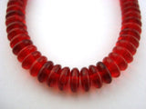 SIAM RUBY Rondelles 6mm Czech Glass Beads /Disc Beads /Donut Bead /Qty 50 Strand Pressed Christmas Ruby Red Discs