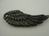 Angel Wing Pendants TierraCast Black Oxide 28mm Pendant Charms Qty 4, Gunmetal Gray, Tierra Cast Two Sided Charm Makes Awesome Earrings