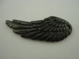 Angel Wing Pendants TierraCast Black Oxide 28mm Pendant Charms Qty 4, Gunmetal Gray, Tierra Cast Two Sided Charm Makes Awesome Earrings