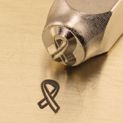 Breast Cancer Outline Ribbon Metal Stamp ImpressArt Design 6mm for Cancer Awareness Jewelry, Steel Stamp