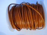 Burnt Orange Round Leather Cord 2mm 12 Feet, Terracotta Leather Wrap Cording