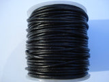 BLACK LEATHER CORD 2mm Round Cord,  4 Yards, Genuine Leather Cording, Great for Wrap Bracelets