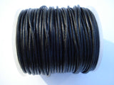 BLACK LEATHER CORD 2mm Round Cord,  4 Yards, Genuine Leather Cording, Great for Wrap Bracelets