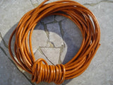 Burnt Orange Round Leather Cord 2mm 12 Feet, Terracotta Leather Wrap Cording