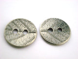 Metal Buttons, Leaf Buttons, Antique Dark Silver Tierracast Button, Leaves Buttons 17 mm Qty 4 Round, Great for Leather Wrap Clasps