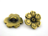 Apple Blossom Buttons, Tierracast Antique Brass 16mm Qty 4 to 20, Metal Flower Button, Jewelry Findings, Bracelet Flower Clasp Buttons