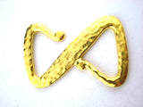 Z Clasp Distressed Hammered Z Hook Leather Clasp Tierracast Bright Gold 27mm Qty 2