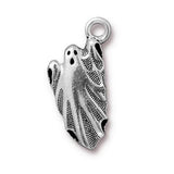 TierraCast GHOST Charms, Frightful Delightful, Qty 4, Antique Silver, Gothic Halloween Charm for DIY Jewelry