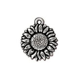 Sunflower Drops Antique Silver Tierracast 17mm Qty 4 Flower Charm Pendants