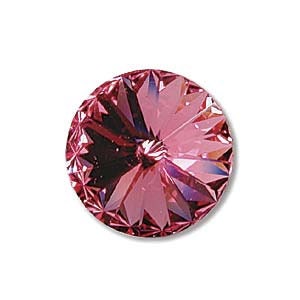 Rose Swarovski Rivoli Crystal Elements 12mm Qty 2 Foiled Back Stones Pink Rivolis