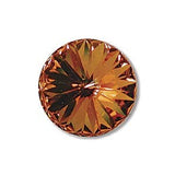 TOPAZ RIVOLIS, Swarovski Crystal Elements 12mm Rivoli Qty 2 Foiled Undrilled Amber Yellow Stones, Cabochon