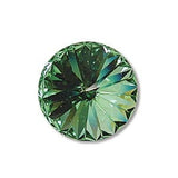 PERIDOT Swarovski Rivoli Crystal Elements Glass Stones 12mm Qty 2 Foiled Undrilled Light Green