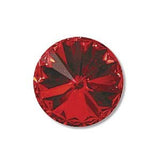 Siam Light Rivolis / Swarovski Crystal Elements  Red Rivoli 12mm Qty 2 Foiled Undrilled Bright