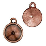 Copper Rivoli Setting Pendant Drop Frame Fits Swarovski Crystals Rhinestone Holders Charm Tierracast 12mm Plain Edge Qty 4