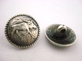 Moose Metal Buttons Antique Silver w Shank 5/8" Qty 4 to 8 Leather Wrap Clasp Wildlife Animal Lakikaisupply Buttons