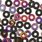 JET SLIPERIT 4mm Czech Glass O Beads /Sequin Beads /5 Grams Ring Bead / Obeads 2 X 4mm