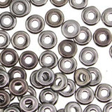 Czech Glass, O Beads JET CHROME Full, 5 Grams, Ring Obeads, Gray Sequin Beads