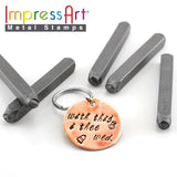 ImpressArt Metal Stamps Set, SCRIPT Metal Stamping Kit, 4mm Alphabet Lowercase Metal Stamp, Hand Stamping Tool, Lettering Monogram Kit