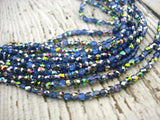 Faceted Round SAPPHIRE VITRAIL Czech Glass Round Beads 3mm Qty 50 Firepolished Small Blue Czech Beads