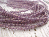 Luster Stone Amethyst /3mm Lavender Faceted Beads /Round Beads /Czech Glass Bead /Qty 50 Firepolished Small Light Purple