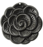 BLOOMING FLOWER Vintaj Arte Metal Pendant Gunmetal Black 38mm Rose Flower Bloom Great Earring or Pendant Size