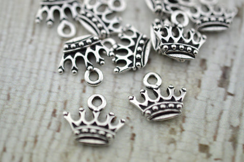 Kings Crown Charm Pendants, Tierracast Antique Silver Great Princess Prince King Charm Fairy Tale Charm