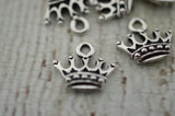 Kings Crown Charm Pendants, Tierracast Antique Silver Great Princess Prince King Charm Fairy Tale Charm