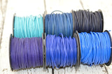 BLUE LEATHER CORD, Blue Violet Turquoise, Round Leather Cord Blue, 2mm 12 Feet, Great for Wrap Bracelets