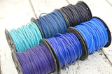 BLUE LEATHER CORD, Blue Violet Turquoise, Round Leather Cord Blue, 2mm 12 Feet, Great for Wrap Bracelets