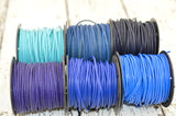 BLUE LEATHER CORD, Blue Violet Turquoise, Round Leather Cord Blue, 2mm 12 Feet, Great for Wrap Bracelets