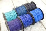 BLUE LEATHER CORD, Blue Violet Turquoise, Round Leather Cord Blue, 2mm 12 Feet, Great for Wrap Bracelets