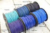 BLUE LEATHER CORD, Blue Violet Turquoise, Round Leather Cord Blue, 2mm 12 Feet, Great for Wrap Bracelets