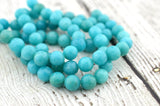 TURQUOISE Jade Faceted Round Beads /Dyed Jade Beads /10mm /Gorgeous Aqua Blue