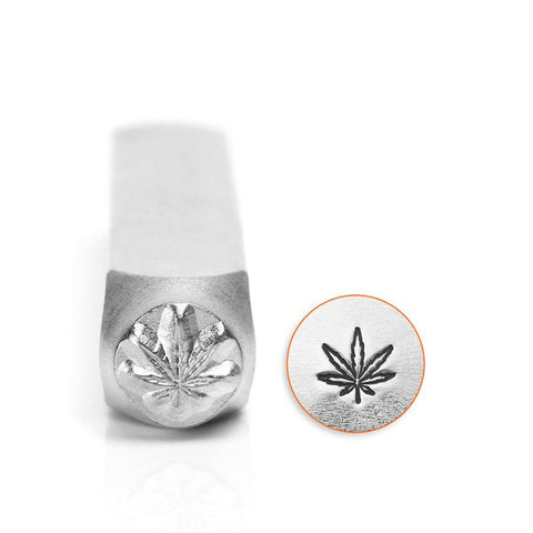 Hemp Leaf Metal Stamp ImpressArt Stamps 6mm, Pot Leaf Stamp, Cannabis Hippie Design, Stamping Tool for Stamped Jewelry, Steel Stamp