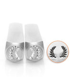 Wreath Ends Stamp Pack, Wreath Metal Stamps, Two Stamps, ImpressArt 6mm, Laurel Wreath, Left and Right Leaves, Stamping Tool Stamped Jewelry