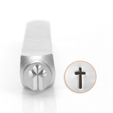 Cross Metal Stamp ImpressArt 6mm, Narrow Cross Tool for Hand Stamped Jewelry, Steel Stamp