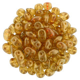 HALO SANDALWOOD SuperDuos 2/5mm Czech Glass Matubo Seed Beads / 10 Grams / Two Hole 2x5mm / TOPAZ Yellow Superduo