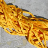 Gold Silk Cords, Hand Dyed, Golden Yellow Silk Strings, 3-4mm x  3 Yards, Silk Cords for Jewelry Making or Craft Supplies, 100% Silk Strings