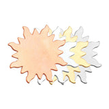 SUN Metal Stamping Blank, Sun Pendant Blanks, 1 1/4" 24 ga Aluminum, Sun with Rays, Qty 6 to 12, For Stamping Texturing Sunburst Design