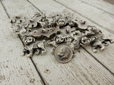 Puppy Antique Silver Metal Buttons, 1" Button, Dog Metal Button, Qty 4, Shank Button, Great for Leather Wrap Clasps or Clothing