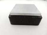 2 1/2" STEEL BENCH BLOCK, 7/8" Thick, 2.5" Solid Steel Square Block with Rubber Base, Metal Forming Tool for Hand Stamping Jewelry