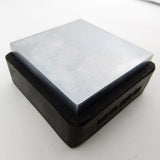 2 1/2" STEEL BENCH BLOCK, 7/8" Thick, 2.5" Solid Steel Square Block with Rubber Base, Metal Forming Tool for Hand Stamping Jewelry