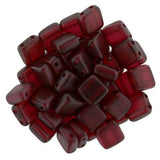 Pearl Lights Claret Tile Beads /Wine Red Squares CzechMates 2 hole /6mm /Czech Glass Two Hole Tiles /Qty 25 Great Leather Wrap Beads