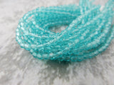 Faceted Round LIGHT TEAL Czech Glass Round Beads 3mm Qty 50 Firepolished Small, Gorgeous Sea Green - LakiKaiSupply