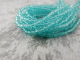 Faceted Round LIGHT TEAL Czech Glass Round Beads 3mm Qty 50 Firepolished Small, Gorgeous Sea Green - LakiKaiSupply