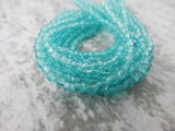 Faceted Round LIGHT TEAL Czech Glass Round Beads 3mm Qty 50 Firepolished Small, Gorgeous Sea Green - LakiKaiSupply