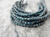 MOON DUST TURQUOISE Czech Glass Round Beads 3mm Qty 50 Firepolished  Faceted Round Small /Gorgeous Delicate Turquoise Shades