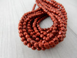 Metallic Lava Matte 3mm Faceted Round Beads /Czech Glass Beads /Red Metal Firepolished Beads /Fire Polish